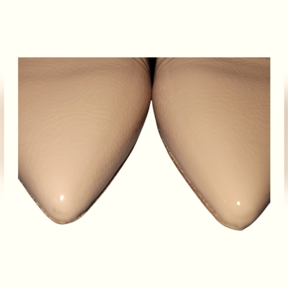 Boden Women's Beige Patent Leather Annie Pointed Toe Slingback Buckle Sz 38 - Picture 4 of 9